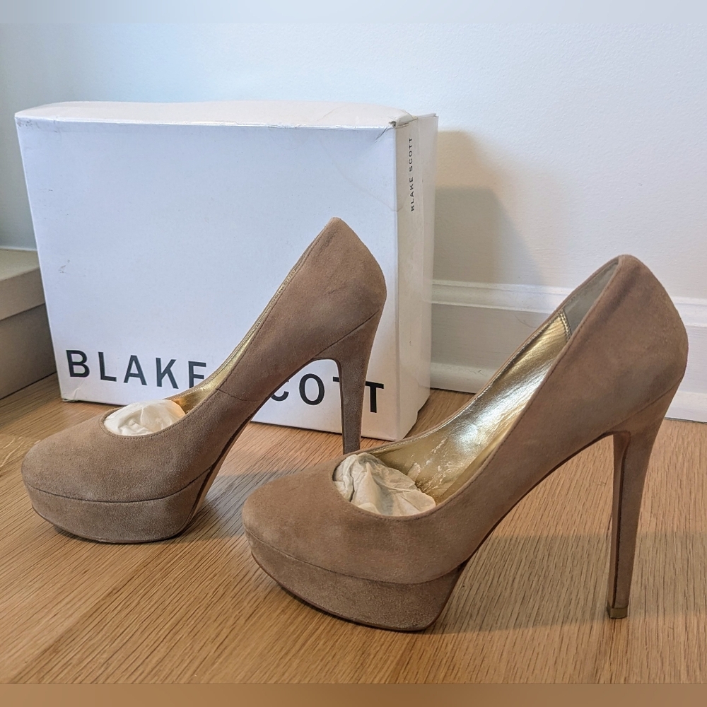 Blake Scott Tan Suede High Heels